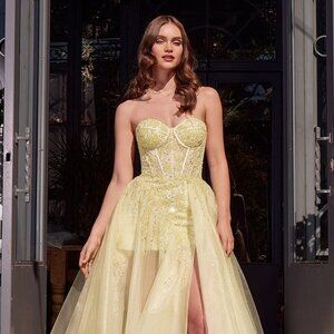 New Elegant Strapless Asymmetric A-Line Tulle Dress w/ Sweetheart Neck CD A1381